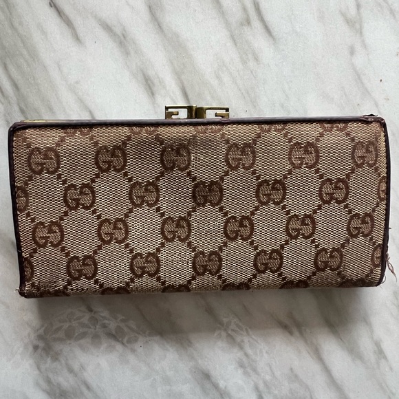 Vintage Gucci Brown Monogram Clutch - Picture 1 of 3